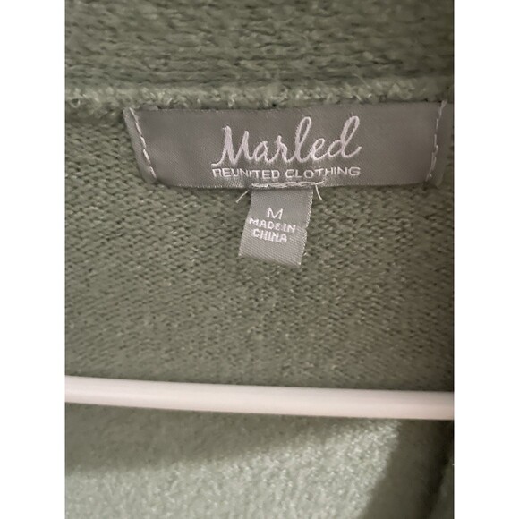 Marled by Reunited Size M Green Marled Cardigan Soft Touch Knit Cool-Weather Wea - Picture 12 of 12